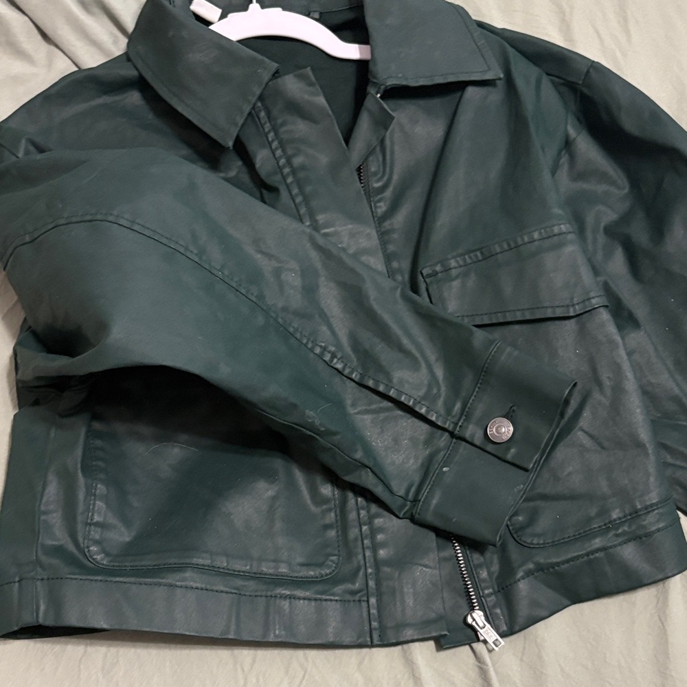 Esprit Dark Green Leather Jacket